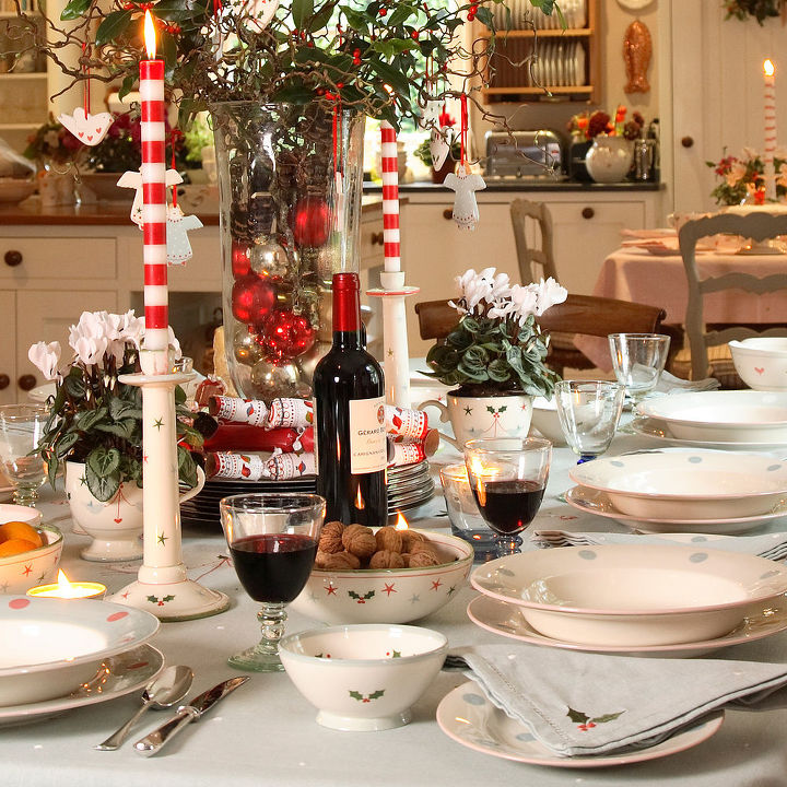 enfeites sob o vidro, Use sozinho ou ladeado com velas ou flores de Natal para a decora o de mesa perfeita
