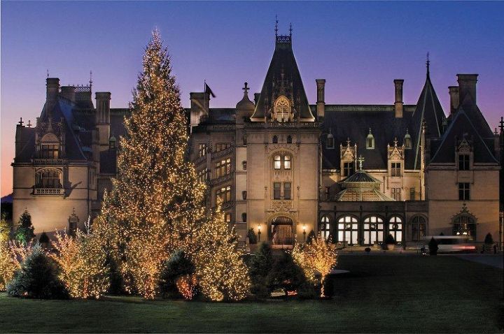 one of my favorite garden spots to visit is biltmore estates in asheville nc the, christmas decorations, gardening, seasonal holiday decor, During the evening guests are greeted with a forest of lit evergreens on the Front Lawn