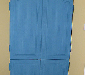 stenciled blue armoire w 3 color technique annie sloan chalk paint, chalk paint, painted furniture, 3 colors before distressing and wax