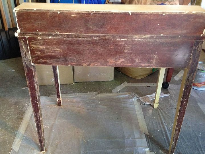 desk refinishing project, painted furniture