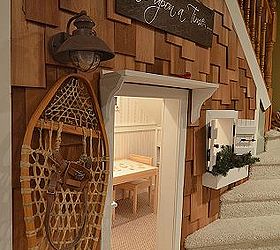 under the stairs playhouse inside and out who says girls can t build, home decor, woodworking projects, Under the Stairs From the outside
