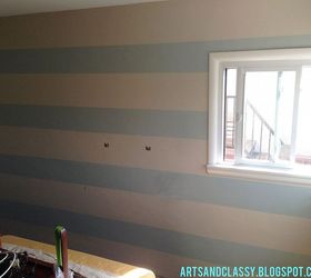 painting a striped accent wall tutorial, bedroom ideas, paint colors, painting, wall decor, Then once you let it dry preferably overnight and then remove the frog tape