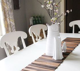 diy wood shim table runner for under 8, crafts, home decor, repurposing upcycling