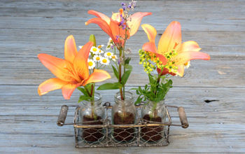 Coffee [used Grounds] and Mason Jar Flower Vase