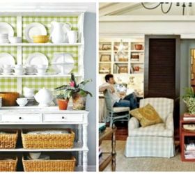 getting gingham check and plaid glamor, home decor, Improvise with gingham checks and plaids at the back of cupboards liners or chair covers