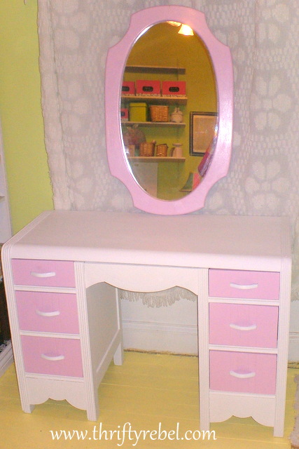 vanity and mirror makeover, home decor, painted furniture, Vanity and Mirror Set After