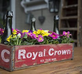 i am a member of crate collectors anonymous, home decor, repurposing upcycling, Lined with plastic crates are wonderful containers for flowers