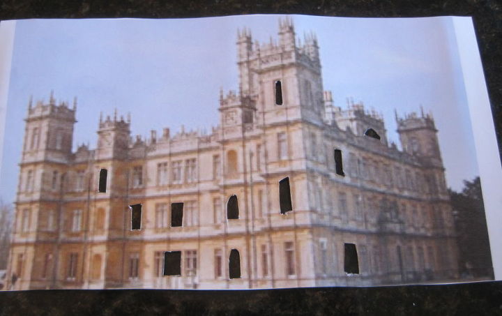 downton abbey viewing party decor, home decor, cut out a few windows for a warm glow