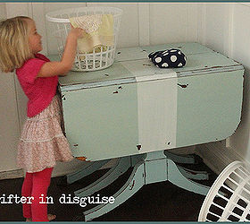 drop leaf table with mmsmp makeover, painted furniture, Our new laundry folding station