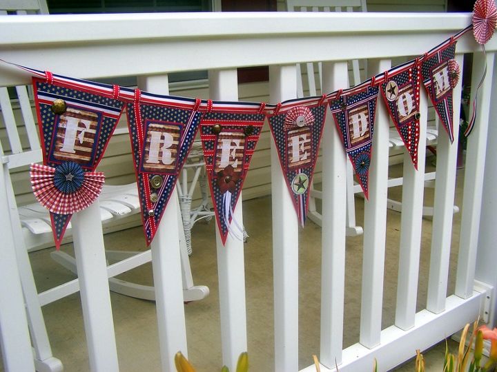make this patriotic freedom banner to celebrate the fourth of july, crafts, patriotic decor ideas, seasonal holiday decor, Patriotic Banner by mamas little treasures
