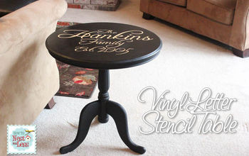 Painted Surname Table {using vinyl lettering}