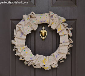 spring wreath with folkart enamels stencils, crafts, wreaths