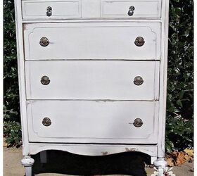 how to dress up furniture with hardware, painted furniture, Sometimes it is perfect to keep a vintage dresser s original hardware Here I only changed out the top knobs to add a little sparkle