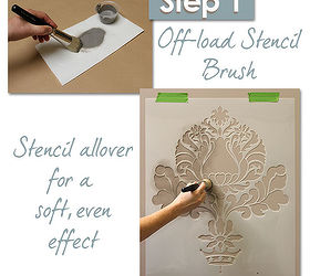 stencil how to easy sponge roller texture and stencil shadow shift, paint colors, painting, wall decor, Stenciling an Allover Pattern with a translucent paint for a soft shadow effect