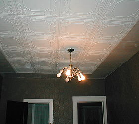 upstairs living room, hardwood floors, home improvement, styro tiles on the 9 ft ceiling