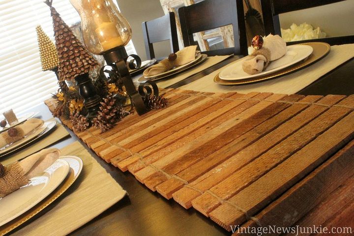 caminho de mesa diy de madeira de sucata tutorial em vdeo, O fio protege sua mesa de arranh es