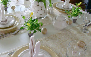 Yellow and White Spring/Easter Table Setting