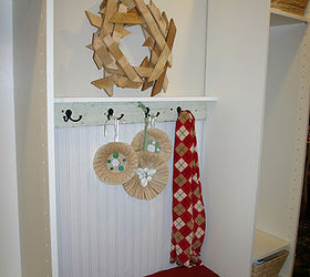 mudroom style entryway, home decor, laundry rooms, organizing, shelving ideas, All decked out for Christmas 2011