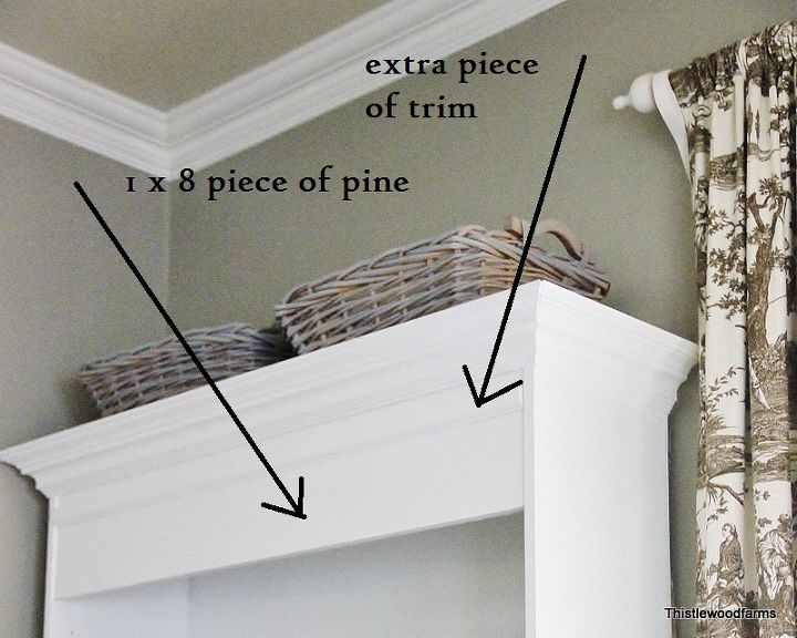 how to add molding to a bookcase, painted furniture, woodworking projects, Bling for the bookcases