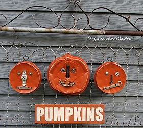 thrift shop upcycled junk pumpkins, crafts, repurposing upcycling