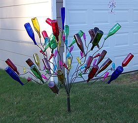 i am wondering if any of you have bottle trees in your yard this one is manmade, crafts, gardening, Bottle Trees