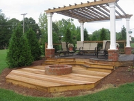 arbor deck with landscape, decks, landscape, lawn care, outdoor living