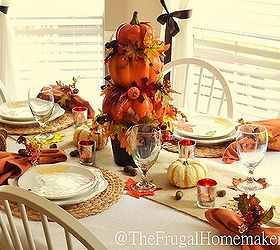 fall table decorated with better homes and gardens seasonal finds, living room ideas, seasonal holiday decor