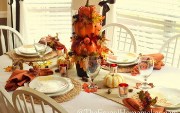 Fall table (with DIY Pumpkin topiary)
