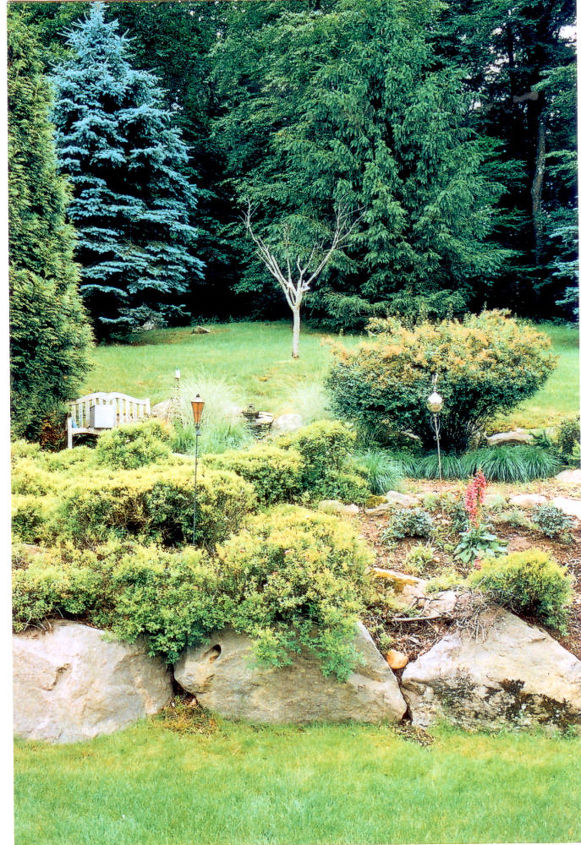 got hill no problem, outdoor living, patio, ponds water features, before we had some really nice boulders to work with