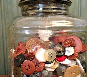 make diy mason jar lamps fun way to upcycle jars of buttons and more, crafts, lighting, mason jars, repurposing upcycling, This is the jar of buttons I used these belonged to my mom I m so happy that I could reuse the jar in such a fun way