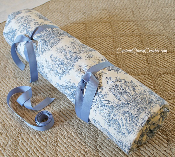 diy no sew roll pillow, crafts, home decor, The end result of DIY No Sew Roll Pillow