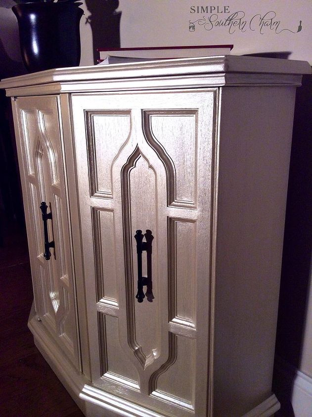 furniture refinishes, painted furniture, Metallic Entry Table
