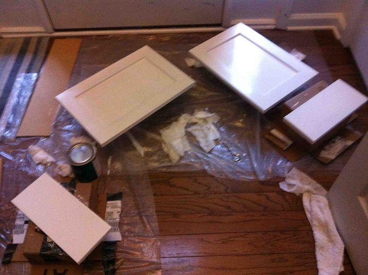 diy refacing, diy, kitchen cabinets, kitchen design, painting, woodworking projects, Primed doors