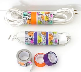 3 diy organizing solutions for your home, organizing, storage ideas, Stop the Cord Chaos For your extension cords collect several toilet paper rolls and decorate them with colorful washi tape Place each extension cord inside a separate roll