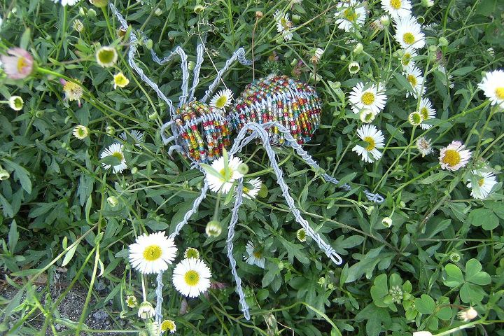 garden creatures, gardening, A beaded spider made by a local craftsman