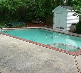 homeowner sought a way to restore the surface of his older pool deck other than the, concrete masonry, decks, outdoor living, pool designs, After cleaning and prep ready to apply the new concrete skim coat