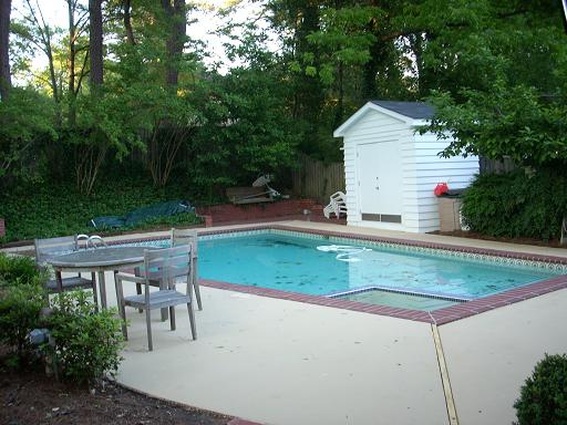 homeowner sought a way to restore the surface of his older pool deck other than the, concrete masonry, decks, outdoor living, pool designs, Re coated and sealed with a colored sealer An amazing transformation Looks like new again