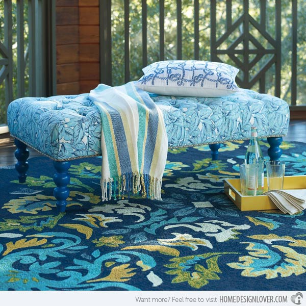 alfombras decorativas para exteriores, Alfombra ultramarina con motivos exc ntricos de Company C