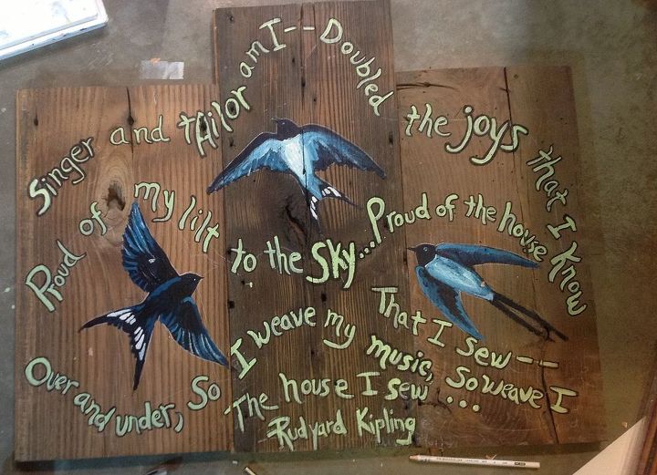barn swallows and verse on reclaimed wood, crafts, woodworking projects, Cutting in the details To see finished product check out my FB page
