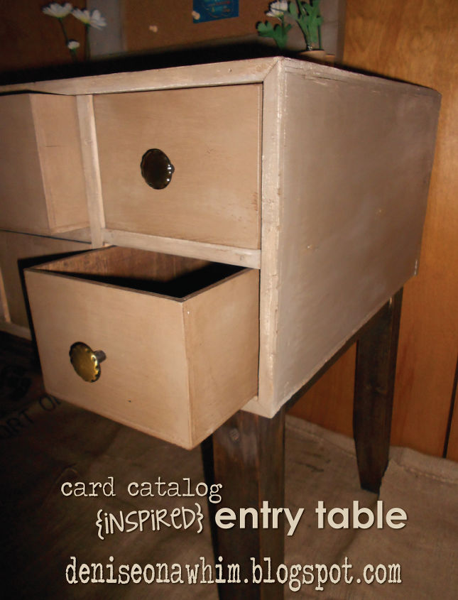 card catalog inspired entry table, chalk paint, foyer, painted furniture