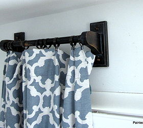 making curtain rods out of towel bars, home decor