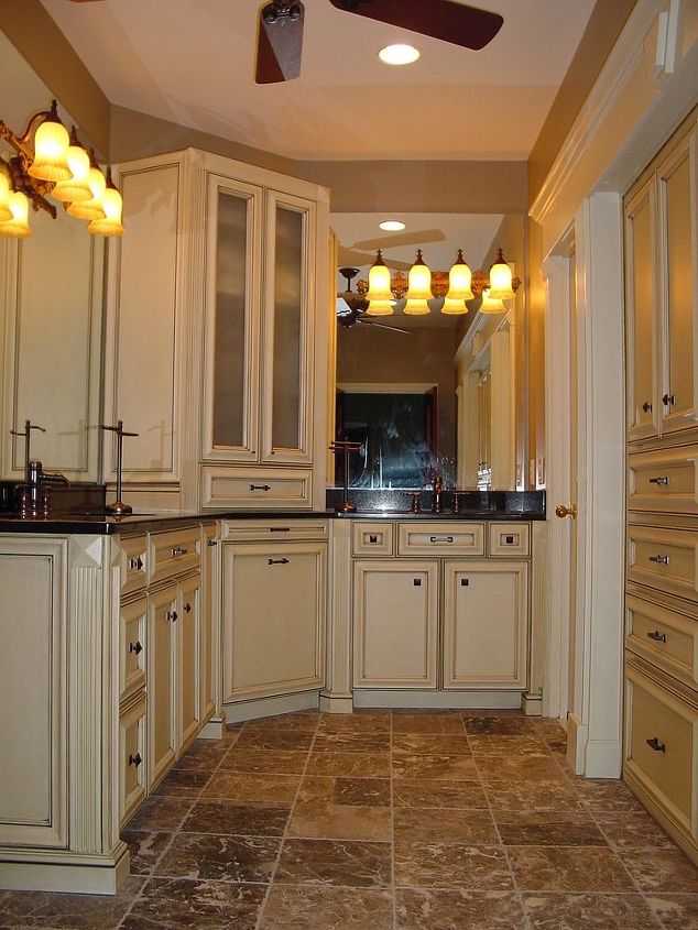 this is a bathroom remodel that i designed the cabinets are custom made by the, main bath after
