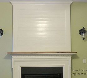 building a fireplace mantel after closing a tv niche above fireplace, Two coats of primer and Valspar trim paint