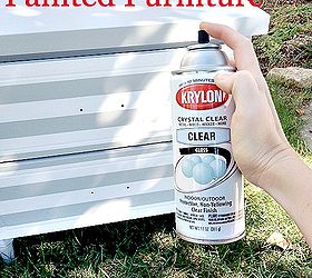 how to spray paint laminate furniture, painted furniture, Used Krylon Crystal Clear for some added protection Can t get any easier than just spraying it on