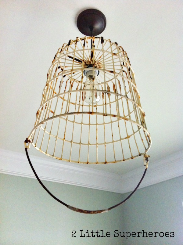 vintage egg basket turned into a light, electrical, lighting, repurposing upcycling