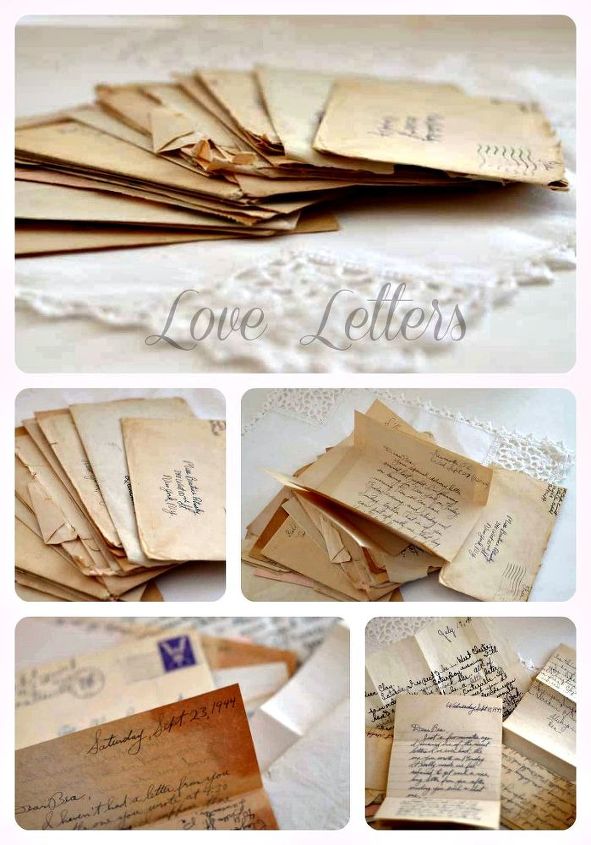 diy vintage love letter box, crafts, repurposing upcycling, The old love letters were gathered and tied together with pink ribbon