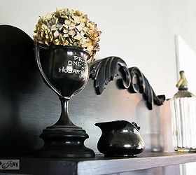 how to decorate your home with just enough by the graphics fairy, home decor, Fill things up dried hydrangeas find their way into this sweet trophy used as a vase