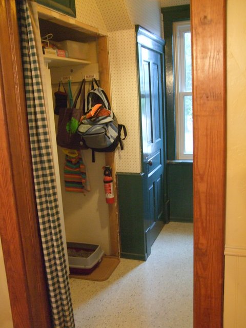 laundry room makeover in 1918 farmhouse, doors, home decor, home improvement, laundry rooms, Closet where sink is now