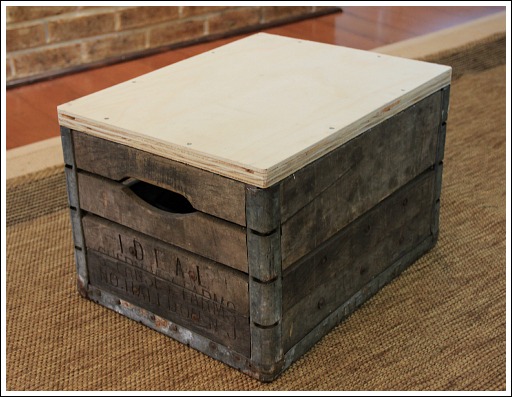how to make an ottoman, diy, how to, painted furniture, repurposing upcycling, The first thing we did was cut a piece of plywood to fit the top of the milk crate actually there was not a we there was a he