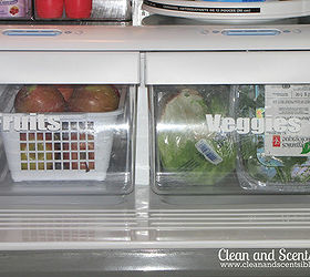 how to organize your fridge, organizing, I labelled my bins with vinyl that I cut out on my Silhoutte